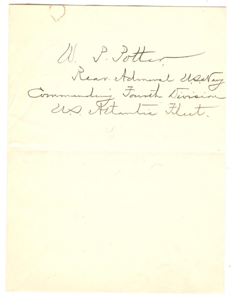 Admiral Potter - Autograph Letter P2 001