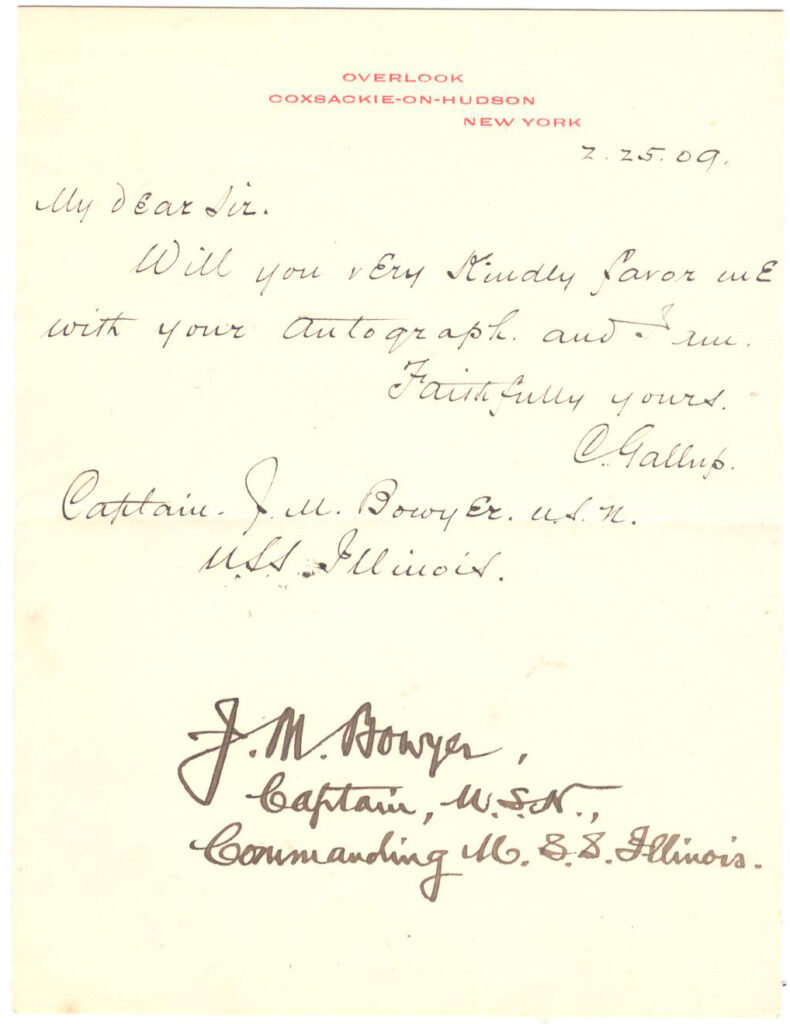 Captain Bowyer - Autograph Letter 001