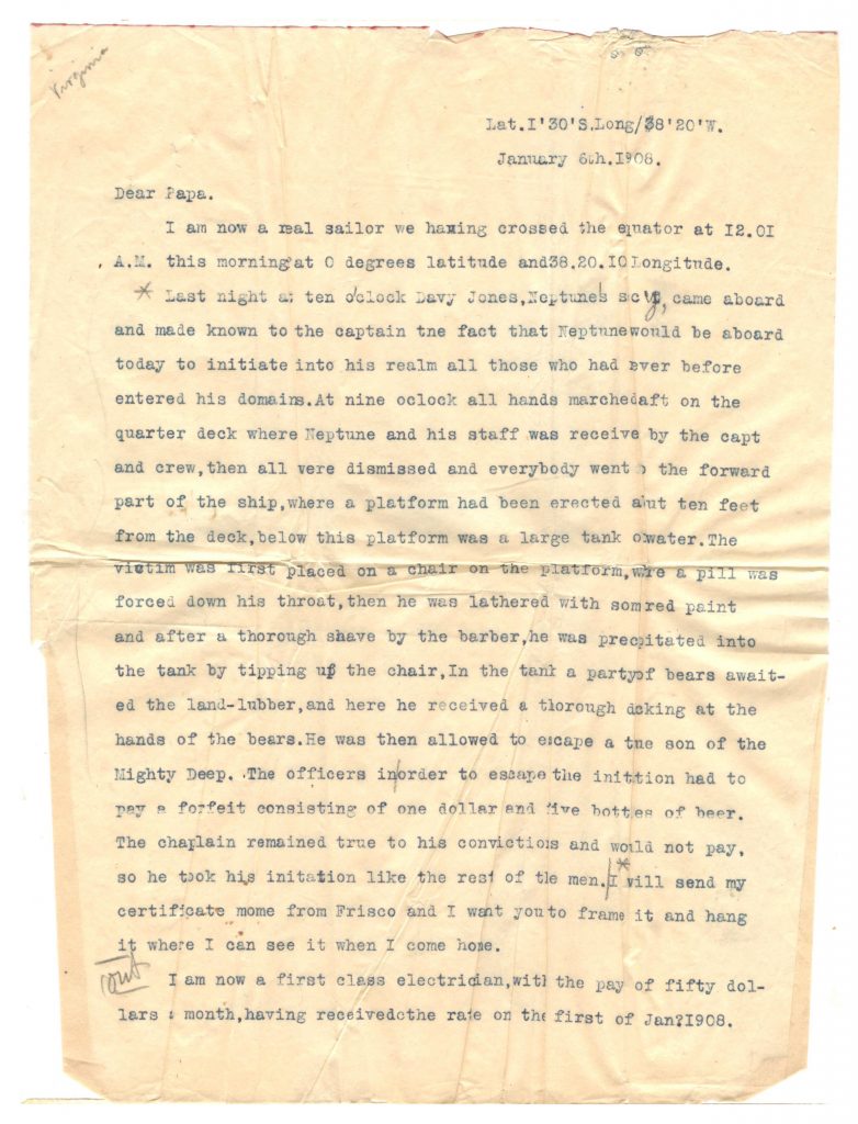 Frank Lesher - Trinidad Letter - January 6, 1908 001