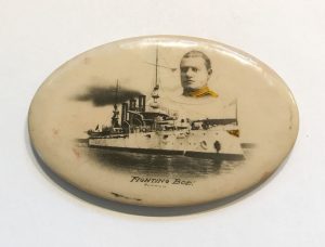 Admiral Evans and the USS Connecticut - oval pin