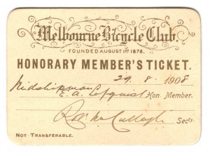 Honorary Member - Melbourne Bicycle Club
