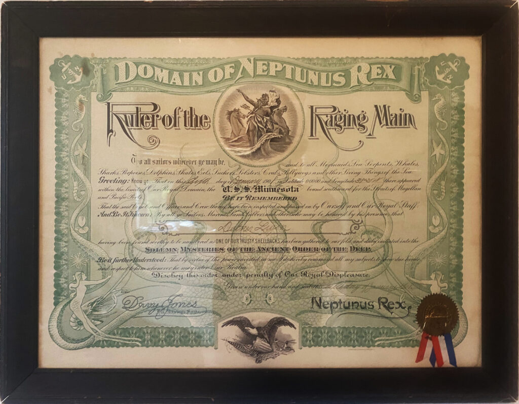 USS Minnesota Certificate