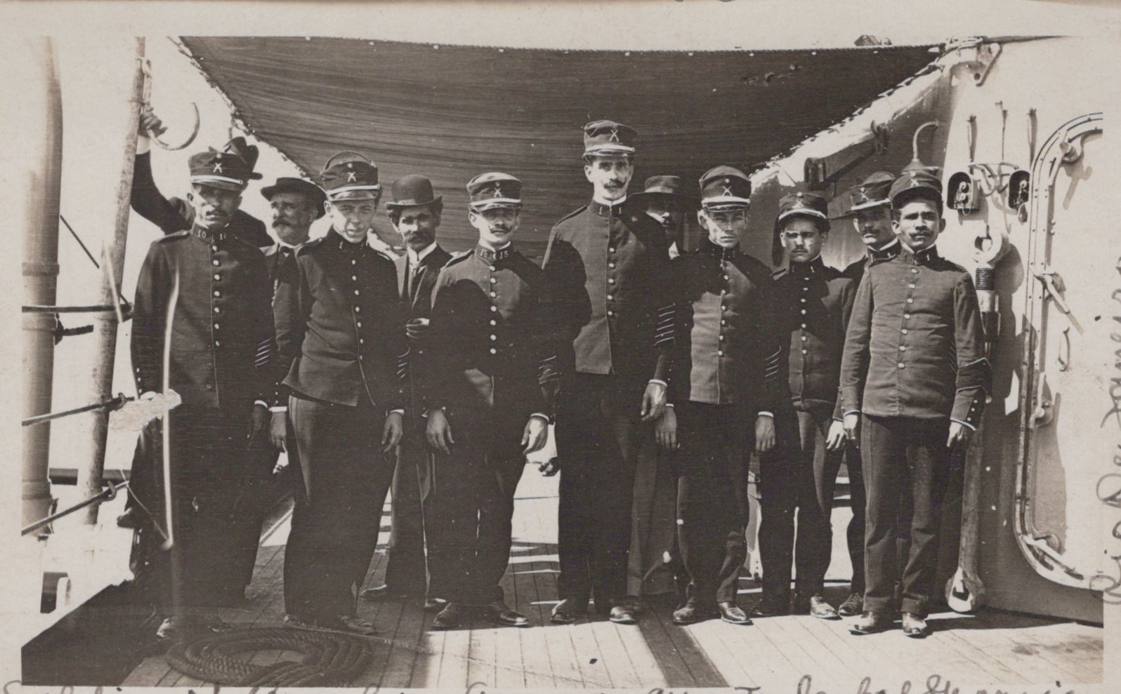 Soldiers of Brazilian Army on Quarterdeck of Georgia,  Rio de Janeiro