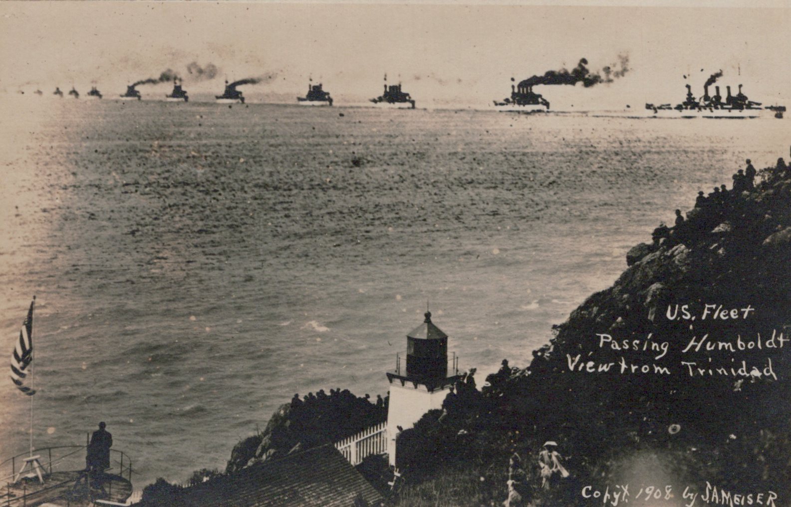 The Atlantic Fleet entering the Golden Gate as seen from Trinidad