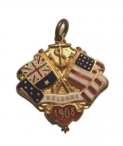 A Welcome Charm available in Australia for the fleet's visit 1908