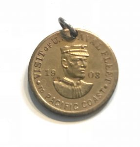 Necklace charm of Admiral Evans - Visit of the Naval Fleet to Pacific Coast 1908