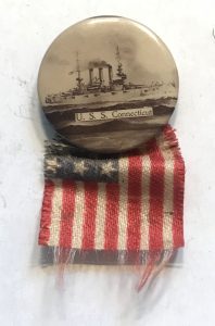 USS Connecticut and the American Flag - small button from San Francisco Fleet Visit