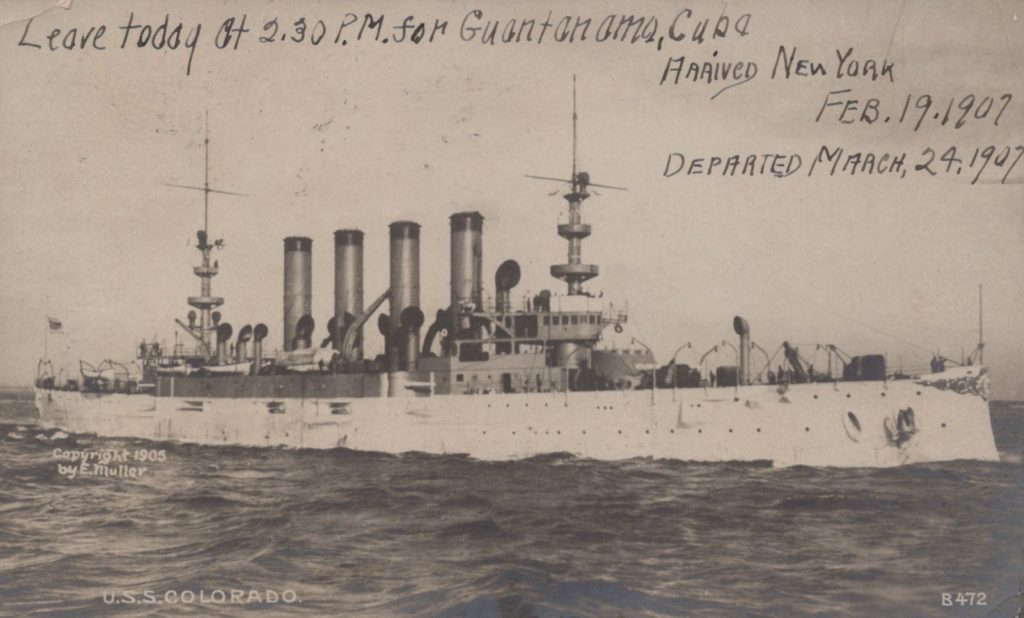 USS Colorado - Enrique Muller - 1905 - Leave Today for Guantanamo, Cuba